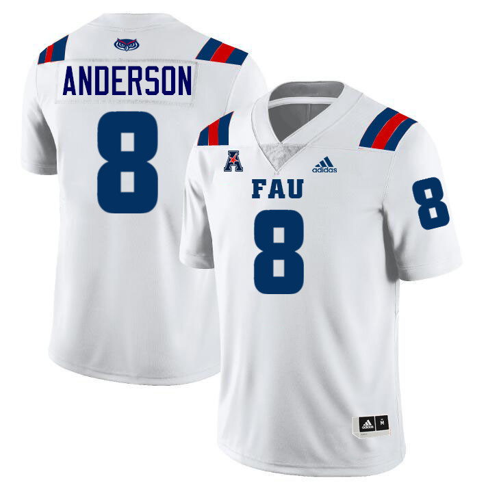 Evan Anderson FAU Jersey,Florida Atlantic Owls Football Jersey,Uniforms,Gears-White